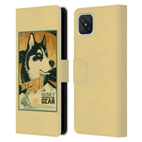 Lantern Press Dog Collection Husky Leather Book Wallet Case Cover For OPPO Reno4 Z 5G