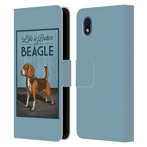 Lantern Press Dog Collection Beagle Leather Book Wallet Case Cover For Samsung Galaxy A01 Core (2020)