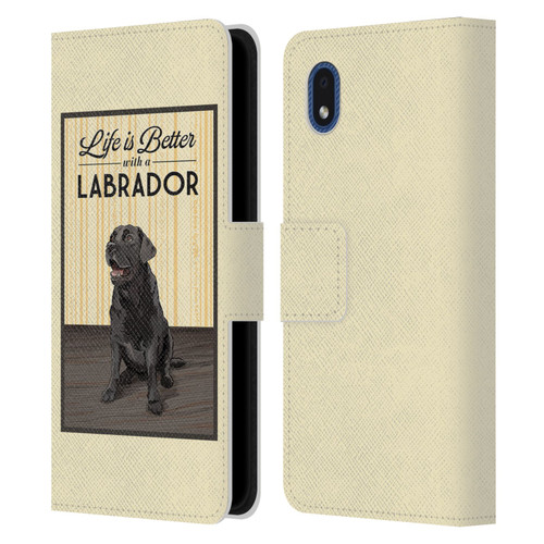 Lantern Press Dog Collection Labrador Leather Book Wallet Case Cover For Samsung Galaxy A01 Core (2020)