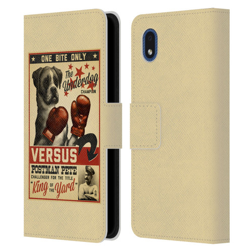 Lantern Press Dog Collection Versus Leather Book Wallet Case Cover For Samsung Galaxy A01 Core (2020)