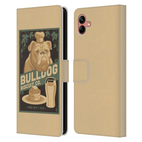 Lantern Press Dog Collection Bulldog Leather Book Wallet Case Cover For Samsung Galaxy A04 (2022)