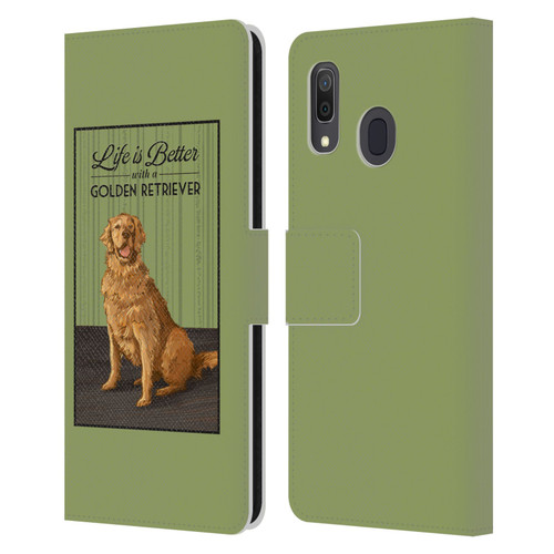 Lantern Press Dog Collection Life Is Better With A Golden Retriever Leather Book Wallet Case Cover For Samsung Galaxy A33 5G (2022)