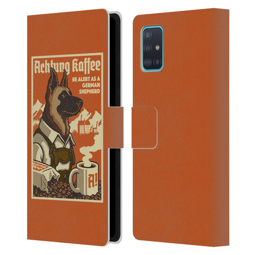 Lantern Press Dog Collection German Sheperd Leather Book Wallet Case Cover For Samsung Galaxy A51 (2019)