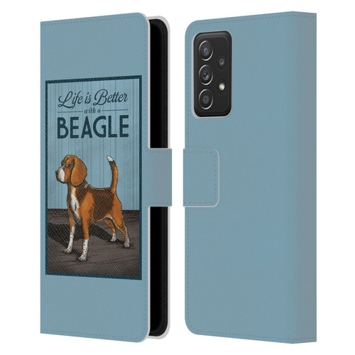 Lantern Press Dog Collection Beagle Leather Book Wallet Case Cover For Samsung Galaxy A53 5G (2022)