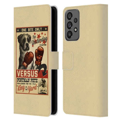 Lantern Press Dog Collection Versus Leather Book Wallet Case Cover For Samsung Galaxy A73 5G (2022)