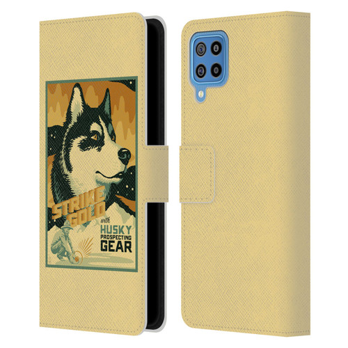 Lantern Press Dog Collection Husky Leather Book Wallet Case Cover For Samsung Galaxy F22 (2021)
