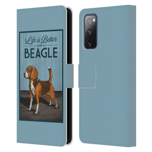 Lantern Press Dog Collection Beagle Leather Book Wallet Case Cover For Samsung Galaxy S20 FE / 5G