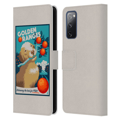 Lantern Press Dog Collection Golden Oranges Leather Book Wallet Case Cover For Samsung Galaxy S20 FE / 5G