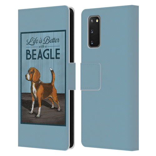 Lantern Press Dog Collection Beagle Leather Book Wallet Case Cover For Samsung Galaxy S20 / S20 5G