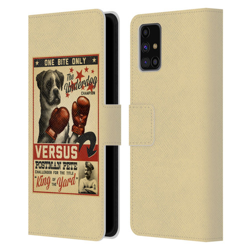 Lantern Press Dog Collection Versus Leather Book Wallet Case Cover For Samsung Galaxy M31s (2020)