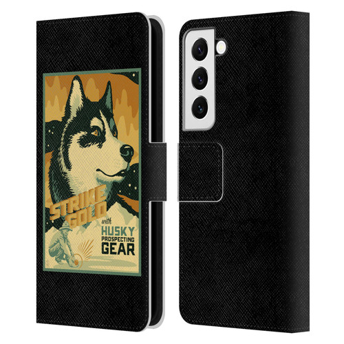 Lantern Press Dog Collection Husky Leather Book Wallet Case Cover For Samsung Galaxy S22 5G