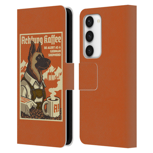 Lantern Press Dog Collection German Sheperd Leather Book Wallet Case Cover For Samsung Galaxy S23 5G