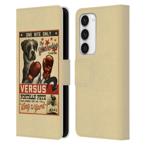 Lantern Press Dog Collection Versus Leather Book Wallet Case Cover For Samsung Galaxy S23 5G