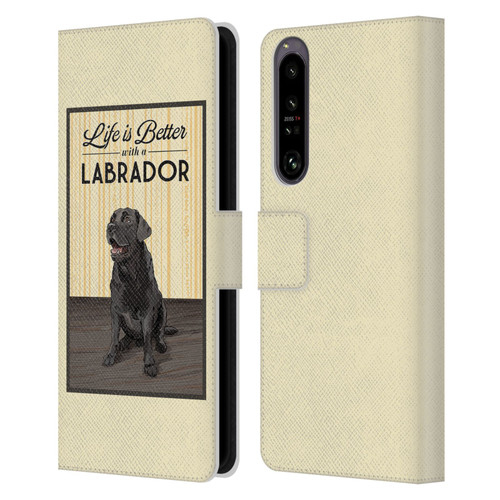 Lantern Press Dog Collection Labrador Leather Book Wallet Case Cover For Sony Xperia 1 IV