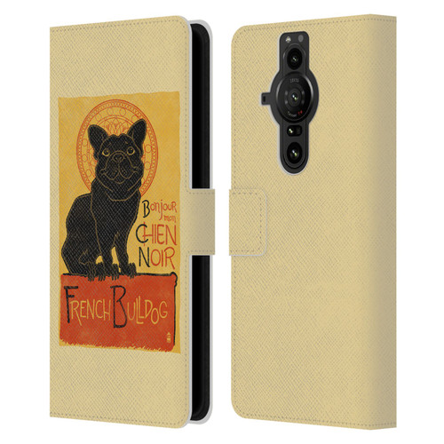 Lantern Press Dog Collection French Bulldog Leather Book Wallet Case Cover For Sony Xperia Pro-I