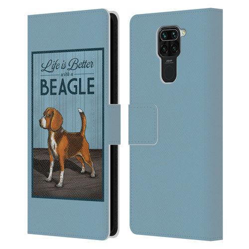 Lantern Press Dog Collection Beagle Leather Book Wallet Case Cover For Xiaomi Redmi Note 9 / Redmi 10X 4G