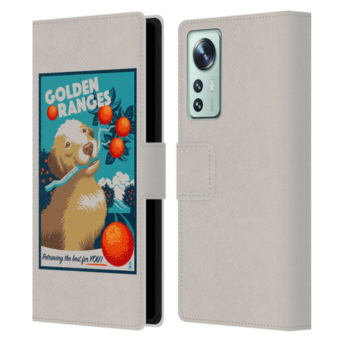 Lantern Press Dog Collection Golden Oranges Leather Book Wallet Case Cover For Xiaomi 12