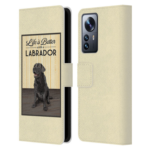 Lantern Press Dog Collection Labrador Leather Book Wallet Case Cover For Xiaomi 12 Pro