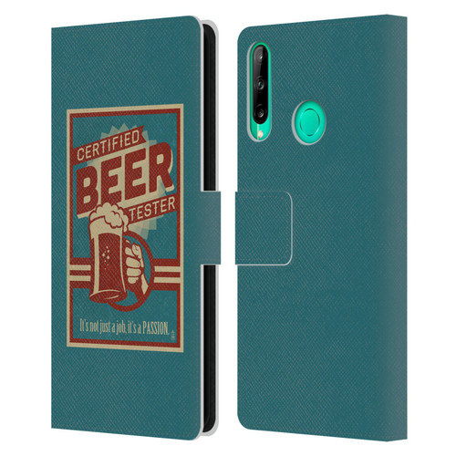 Lantern Press Man Cave Beer Tester Leather Book Wallet Case Cover For Huawei P40 lite E