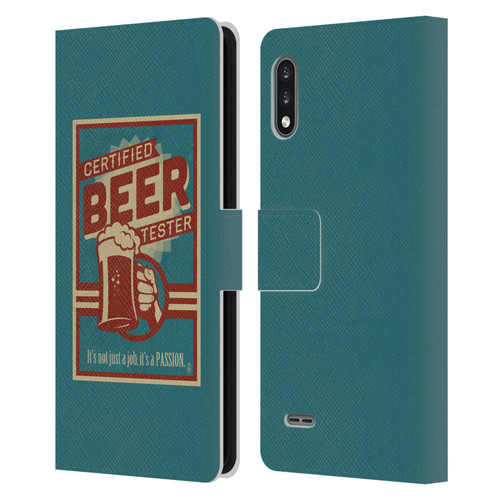 Lantern Press Man Cave Beer Tester Leather Book Wallet Case Cover For LG K22