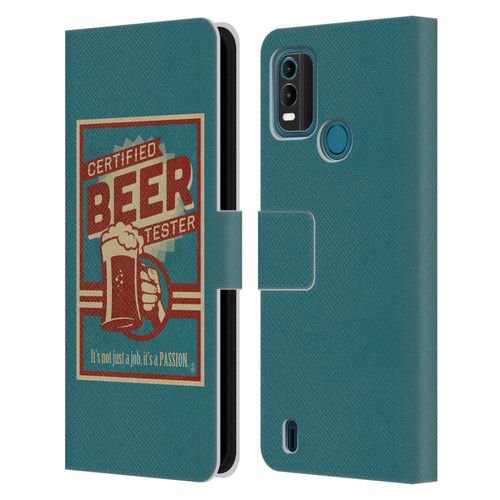 Lantern Press Man Cave Beer Tester Leather Book Wallet Case Cover For Nokia G11 Plus