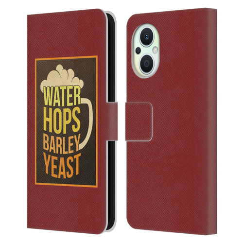 Lantern Press Man Cave Hops Leather Book Wallet Case Cover For OPPO Reno8 Lite