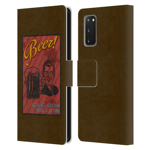 Lantern Press Man Cave Masculine Leather Book Wallet Case Cover For Samsung Galaxy S20 / S20 5G