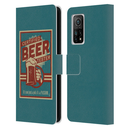 Lantern Press Man Cave Beer Tester Leather Book Wallet Case Cover For Xiaomi Mi 10T 5G