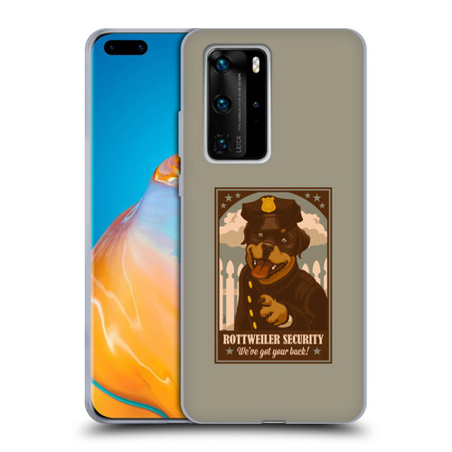 Lantern Press Dog Collection Rottweiller Security Soft Gel Case for Huawei P40 Pro / P40 Pro Plus 5G