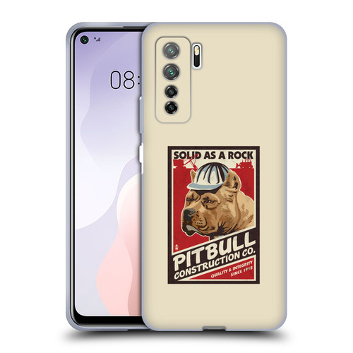 Lantern Press Dog Collection Pitbull Construction Soft Gel Case for Huawei Nova 7 SE/P40 Lite 5G