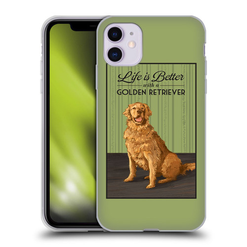 Lantern Press Dog Collection Life Is Better With A Golden Retriever Soft Gel Case for Apple iPhone 11