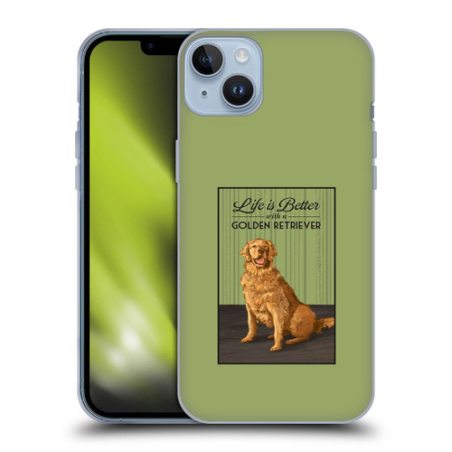 Lantern Press Dog Collection Life Is Better With A Golden Retriever Soft Gel Case for Apple iPhone 14 Plus