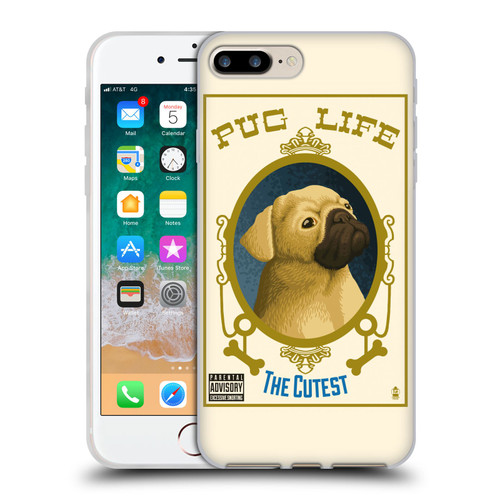 Lantern Press Dog Collection Pug Life Soft Gel Case for Apple iPhone 7 Plus / iPhone 8 Plus