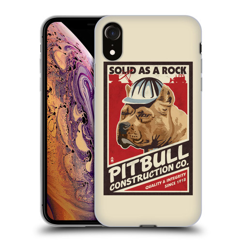 Lantern Press Dog Collection Pitbull Construction Soft Gel Case for Apple iPhone XR