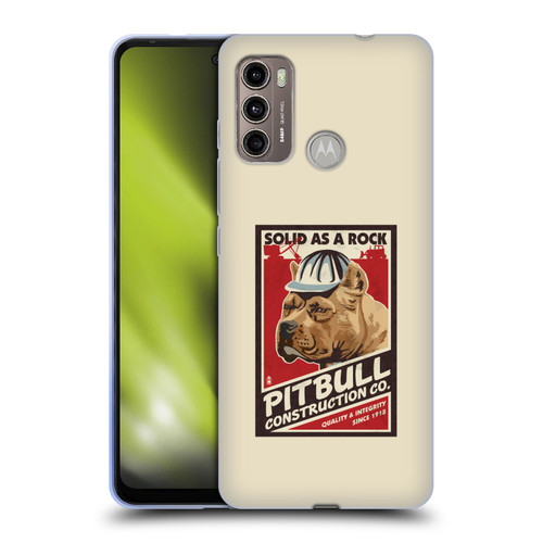 Lantern Press Dog Collection Pitbull Construction Soft Gel Case for Motorola Moto G60 / Moto G40 Fusion