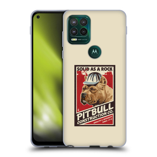 Lantern Press Dog Collection Pitbull Construction Soft Gel Case for Motorola Moto G Stylus 5G 2021