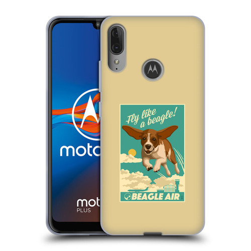 Lantern Press Dog Collection Fly Like A Beagle Soft Gel Case for Motorola Moto E6 Plus