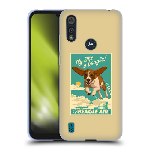 Lantern Press Dog Collection Fly Like A Beagle Soft Gel Case for Motorola Moto E6s (2020)