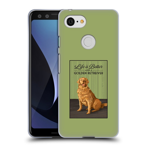 Lantern Press Dog Collection Life Is Better With A Golden Retriever Soft Gel Case for Google Pixel 3