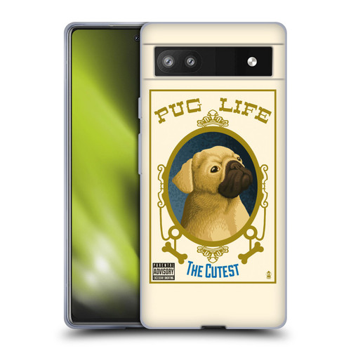 Lantern Press Dog Collection Pug Life Soft Gel Case for Google Pixel 6a