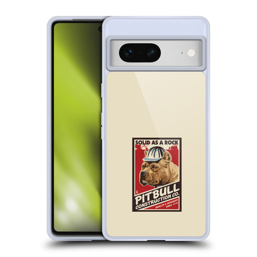 Lantern Press Dog Collection Pitbull Construction Soft Gel Case for Google Pixel 7