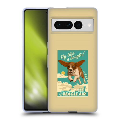 Lantern Press Dog Collection Fly Like A Beagle Soft Gel Case for Google Pixel 7 Pro