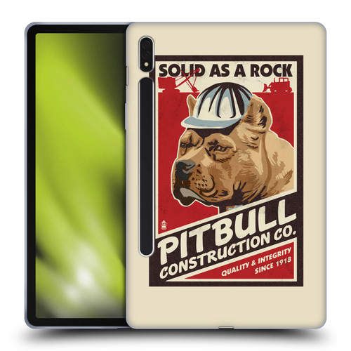 Lantern Press Dog Collection Pitbull Construction Soft Gel Case for Samsung Galaxy Tab S8