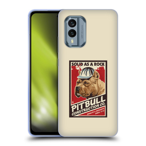 Lantern Press Dog Collection Pitbull Construction Soft Gel Case for Nokia X30