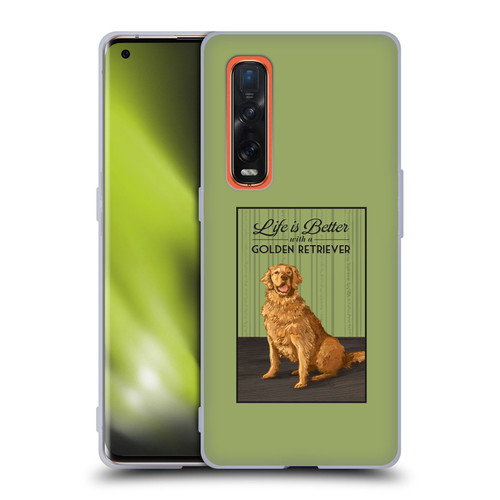 Lantern Press Dog Collection Life Is Better With A Golden Retriever Soft Gel Case for OPPO Find X2 Pro 5G