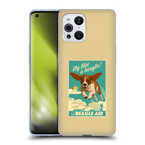 Lantern Press Dog Collection Fly Like A Beagle Soft Gel Case for OPPO Find X3 / Pro
