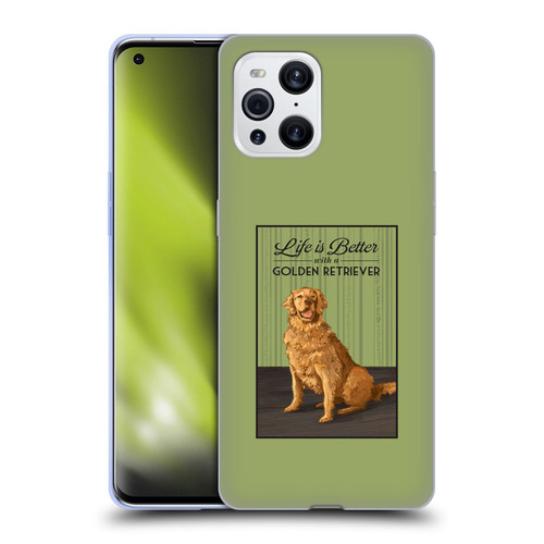 Lantern Press Dog Collection Life Is Better With A Golden Retriever Soft Gel Case for OPPO Find X3 / Pro