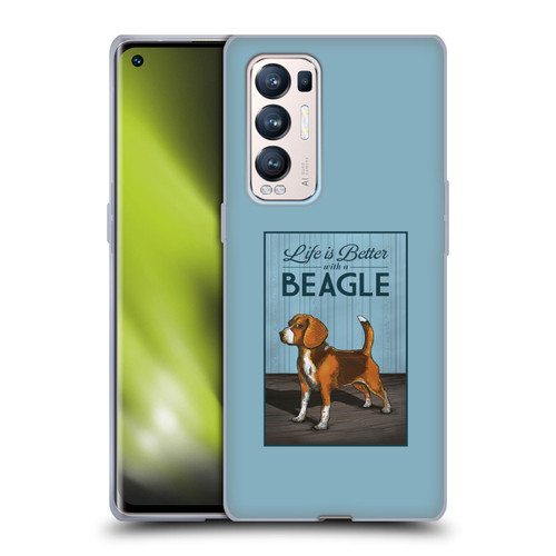 Lantern Press Dog Collection Beagle Soft Gel Case for OPPO Find X3 Neo / Reno5 Pro+ 5G