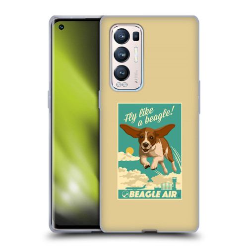 Lantern Press Dog Collection Fly Like A Beagle Soft Gel Case for OPPO Find X3 Neo / Reno5 Pro+ 5G