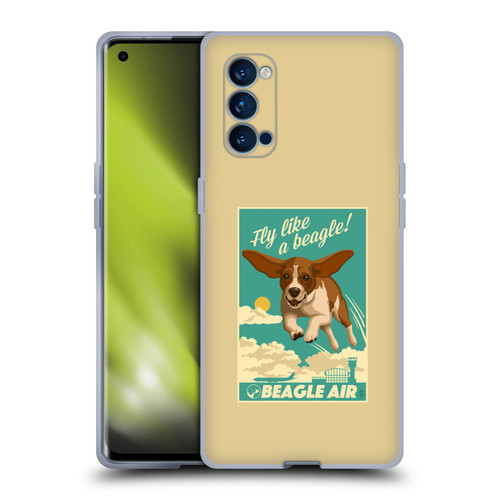 Lantern Press Dog Collection Fly Like A Beagle Soft Gel Case for OPPO Reno 4 Pro 5G